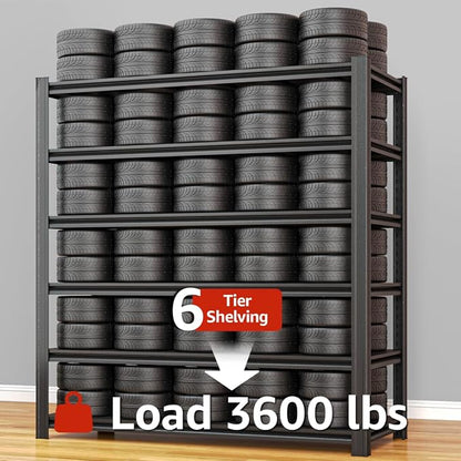 6 Tier Metal Shelving Unit 84" H x 55.12" W x 24" D, 3600LBS Adjustable Storage - Image 5
