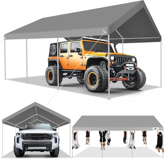 COBIZI Carport 12x20ft Heavy Duty Portable Garage, 2.0 Powder Coated Frame by COBIZI