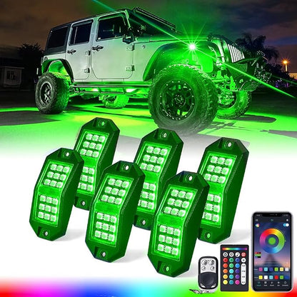 Xprite RGB LED Rock Lights Wide Angle Bluetooth Multicolor Neon Lighting by XPRITE