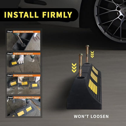 Parking Stopper for Garage Parking Aid 2 Pack Block, Car Truck Curb Floor - Image 3