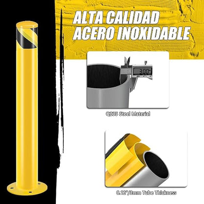 Safety Bollard Post, 3.5" D Parking Bollard, - Image 2