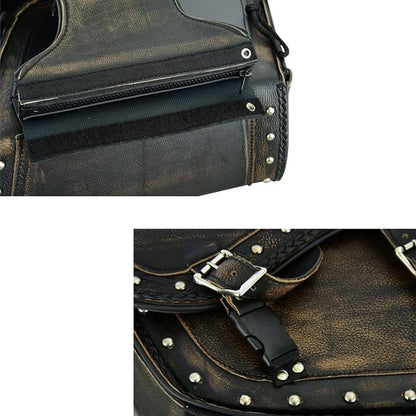 GARGOYLE BELLS Genuine Leather Motorcycle Saddle Bags Motorcycle Luggage Bag - Image 7