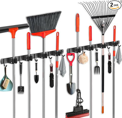 2 Pack Mop and Broom Holder Wall Mount, Upgraded Broom Hanger Wall Mount by FODARSAI