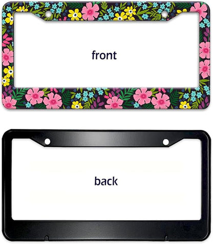 Floral License Plate Frame, Flowers License Plate Holder Covers, Metal Aluminum - Image 8