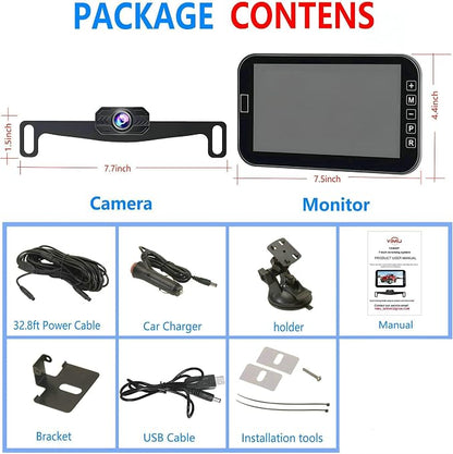 YIMU Car Backup Camera for Truck 7″ monitor AHD 2K Front Rear View Camera for - Image 6