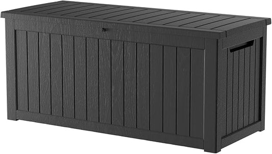 270 Gallon Outdoor Storage Box Patio Deck Box Waterproof, Resin Lockable by Decksplore%E2%80%94BuiltforOutdoor