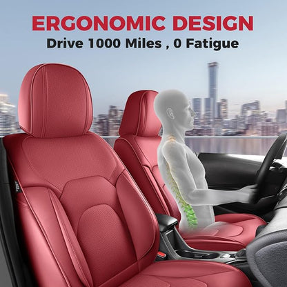 FREESOO Car Seat Covers Full Set, Waterproof Automotive Seat Covers, Leather - Image 3