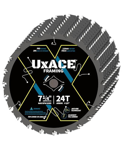 7-1/4-Inch 24-Tooth Circular Saw Blade by UXACETOOLS