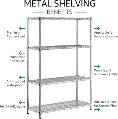 IZEUK 2640 LBS Garage Shelving Wide Storage Shelves 4 Tier Metal Shelves Heavy - Image 5