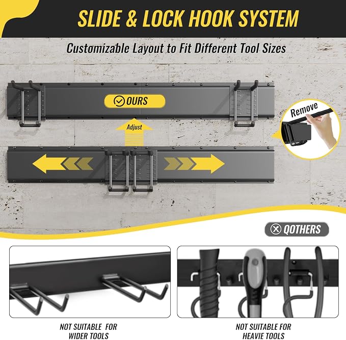 Garage Tool Rack Wall Mount – 32 Inches Heavy-Duty Garden Tool Holder - Image 6