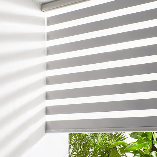 Persilux Cordless Zebra Blinds for Windows Free-Stop Roller Window Shades Dual by PersiluxHome