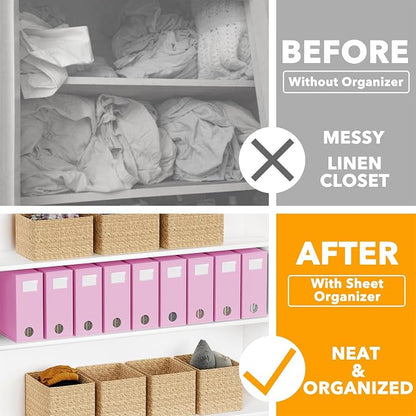 SpaceAid 9 Pack Bed Sheet Organizers and Storage, Foldable Sheet Organizer - Image 2