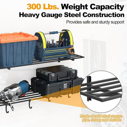 2-Pack 1×4ft Steel Wall Mounted Garage Shelves - Image 4