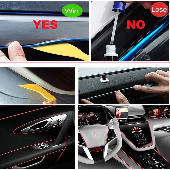 El Wire Red Interior Car LED Strip Lights, 3M Neon Wire USB 5V - Image 6