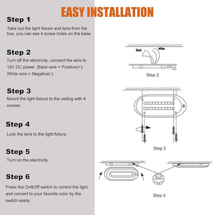 Facon Dual-Tone 12Volts Bright RV LED Interior Light - Image 9
