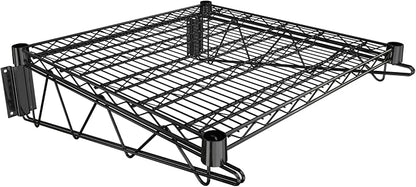 24" x 24" Black Epoxy Wire Wall Mount Shelf by Krollen+Industrial