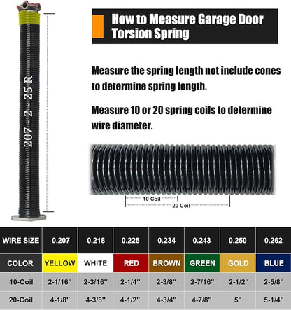 Garage Door Torsion Spring Set, Pair of 2" Electrophoresis Coated Garage Door - Image 5