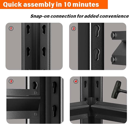 Metal Garage Shelving Unit, Heavy Duty Adjustable Storage Rack, Steel Shelving - Image 4