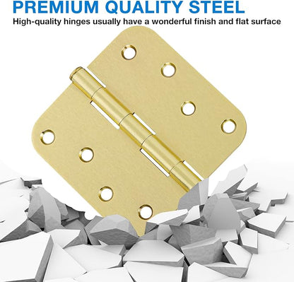 18 Pack 4 In Exterior Door Hinges Outdoor Brushed Brass Door Hinges Satin Gold - Image 5