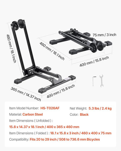 VEVOR Bike Rack, Fits 20 to 29 Inch Mountain & Road Bikes, Alloy Steel - Image 7
