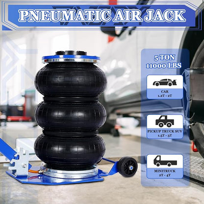 5T Triple Bag Air Jack 11000lbs Pneumatic Jack 3s Fast Lift Up 16in Airbag Jack - Image 2