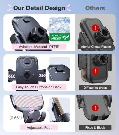 TORRAS Pink Phone Holders for Your Car【True Military-Grade & Strongest Suction】 - Image 7