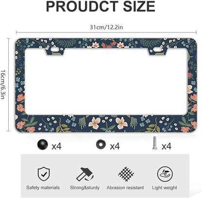 Colorful Floral Flowers License Plate Frames - Image 4