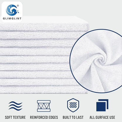 GLIMGLINT White Microfiber Cleaning Cloth, 150 Pack Microfiber Towels - Image 3