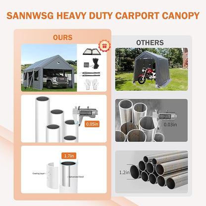Carports 20X20 Heavy Duty，2 Car Carport - Image 6