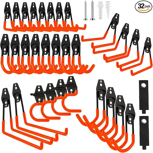 Garage Hook Heavy Duty Wall Storage Hangers, 32 Pack Garage Storage Hooks Steel by Unknown