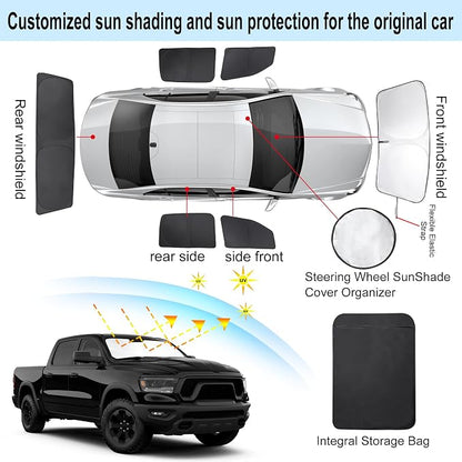 TINGLU Window Shades for Dodge RAM 1500 2019-2025 CrewCab, MegaCab Pickup - Image 3