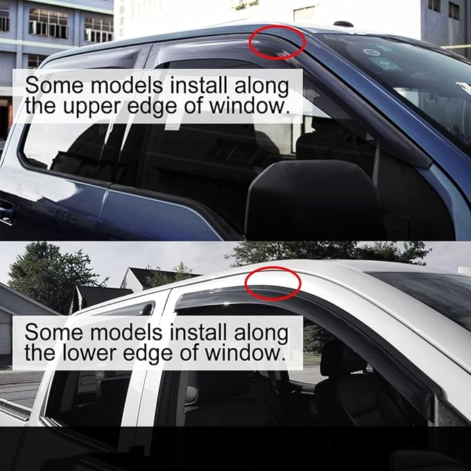 4pcs Outside Mount Style Window Rain Guards Durable Side Window Wind Deflectors - Image 8