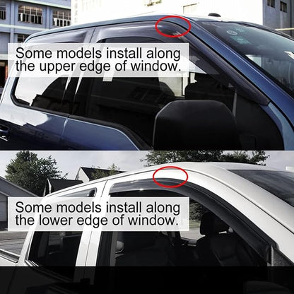 4pcs Outside Mount Style Window Rain Guards Durable Side Window Wind Deflectors - Image 8