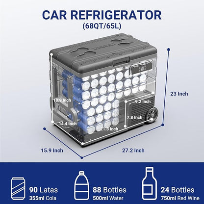BODEGACOOLER 12 Volt Car Refrigerator, 68Quart Camping Fridge, RV Portable - Image 2