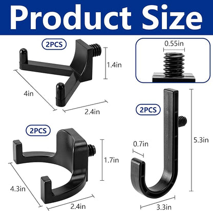 6 Pcs ABS Storage Shed Tool Hooks, Shed Tool Hangers Include J-Shape, U-Shape - Image 2