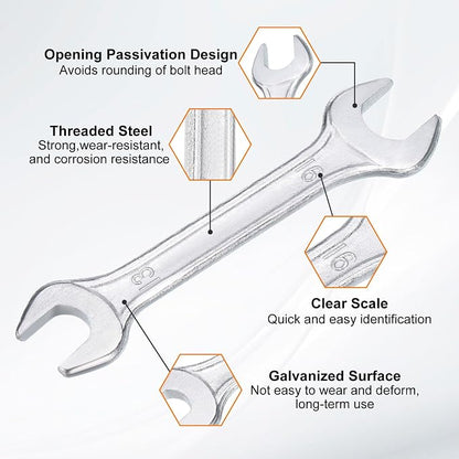 HARFINGTON 2pcs Double Open End Wrench 13mm x 16mm Metric 15 Degree Offset - Image 4