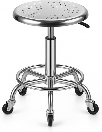 Rolling Stool, Stainless Steel Workbench Stool, Adjustable Swivel Stool Medical by ZWJLIZI