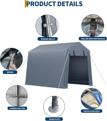 6x6 FT Motorcycle Shed, Durable Outdoor Motorcycle Storage Tent - Image 6