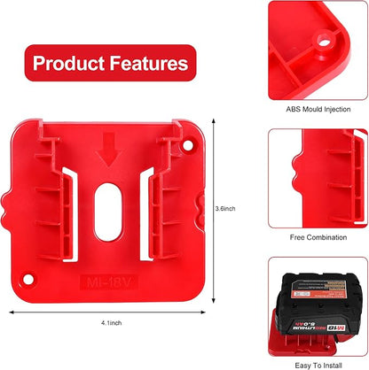 12 Pack Battery Holder for Milwaukee M18 18V Battery Mounts Dock Holder Fit for - Image 6