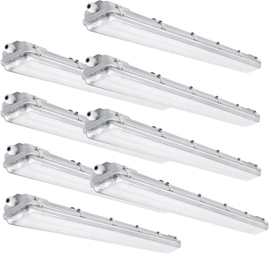 4FT Vapor Tight LED Light Fixture 4200LM 48W, 6500K Bright White IP65 Waterproof by LAMPSERO