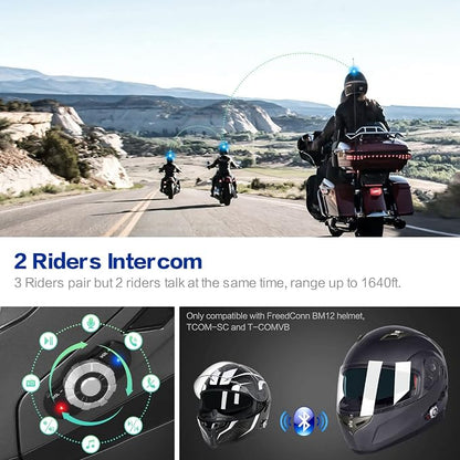 FreedConn BM2-S Bluetooth Motorcycle Helmet, Flip-Up Modular Motorbike Helmet - Image 3