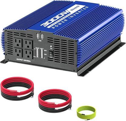 3000W Power Inverter 12V DC to 110V AC Car Battery Inverter by kinverch