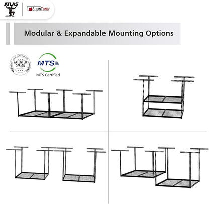 The Atlas 4 x 8 ft Adjustable Height Overhead Garage Storage Rack 900 lbs Heavy - Image 6