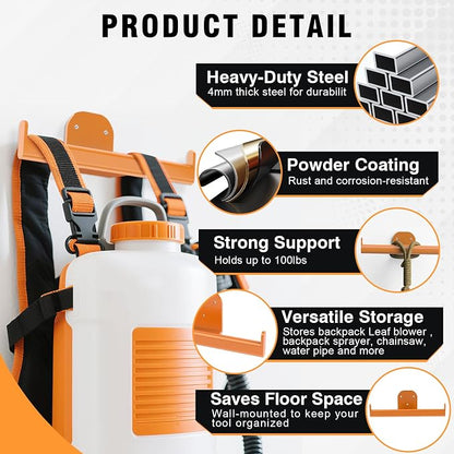 Backpack Leaf Blower Hanger, Backpack Sprayer Wall Mount, Lawn Care Accessories - Image 2