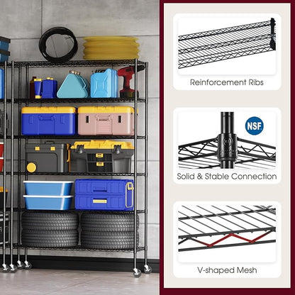 BestOffice 18x48x77 Storage Shelves Commercial Heavy Duty Metal Shelves Garage - Image 5