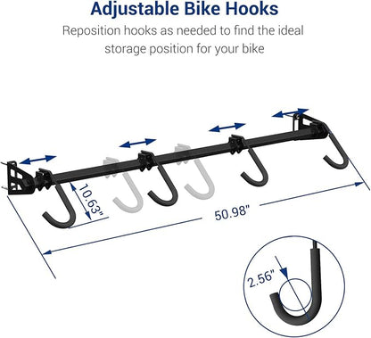 FLEXIMOUNTS 4 Bike Storage Rack, Heavy Duty Wall Mount Hanger - Image 2