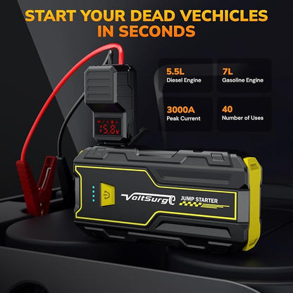 4000A Car Jump Starter, VoltSurge Battery Jumper Starter Portable - Image 2