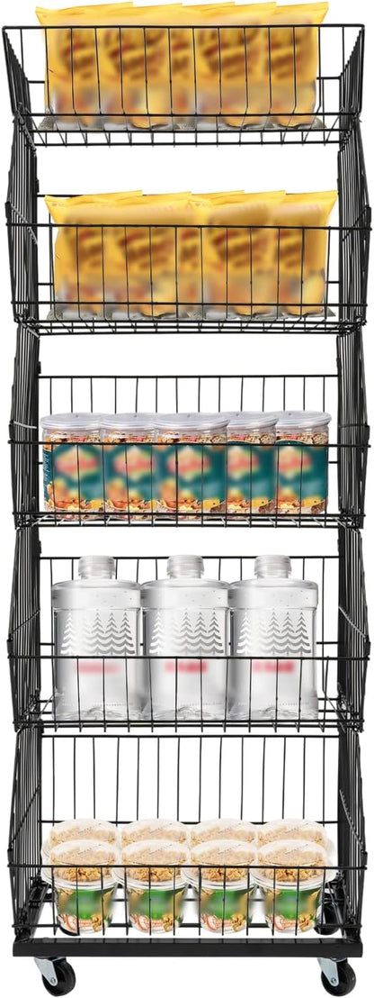 Retail Display Rack 5-Tier Market Merchandise Display Shelf Fruit Storage Shelf by Unknown