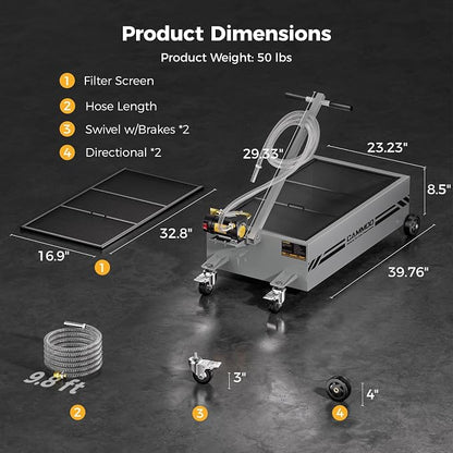 25 Gal Electric Oil Drain Pan, 110V High-Flow Pump, 9.8 FT Hose, 200 W Motor - Image 9