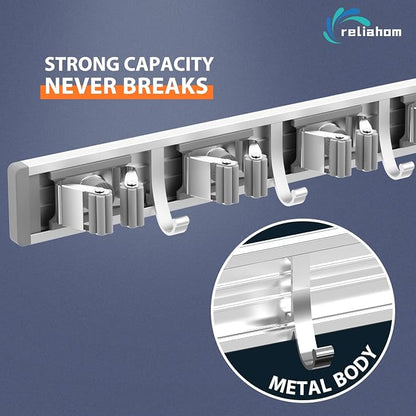 Broom Holder Wall Mount Mop and Broom Hanger Wall Mounted Garage Storage Rack - Image 2